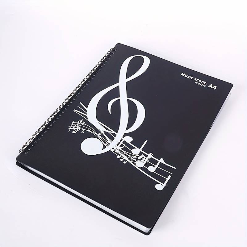 Image of A Score Folder That Can To 4 Pages , An A4 Music File Folder Non-reflective And Editable, Featuring Transparent Inserts For Guitar And Piano Sheet Music, Designed For Scores.