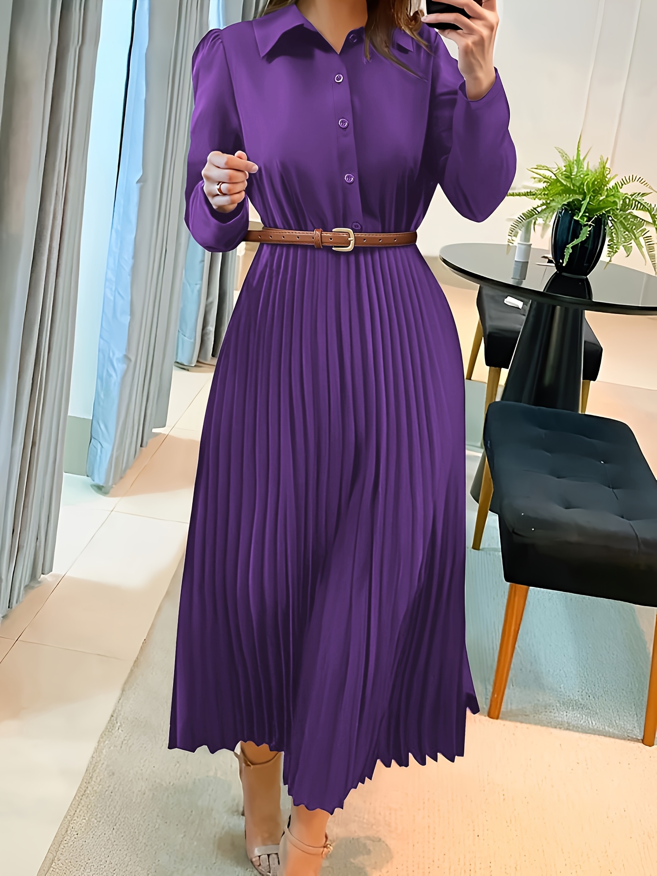 elegant a line midi dress with sleeves Luluna A-line Midi Dress main image 0