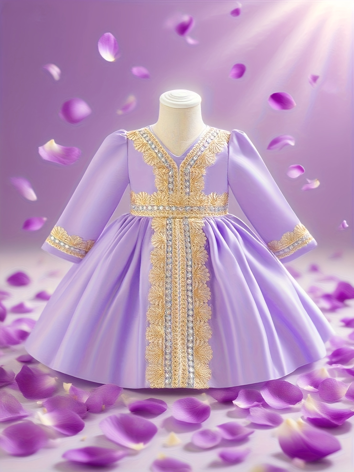 gorgeous girls' dress, elegant middle eastern traditional outfit with  half-sleeve embellished skirt | Check Out Today's Deals Now | Temu