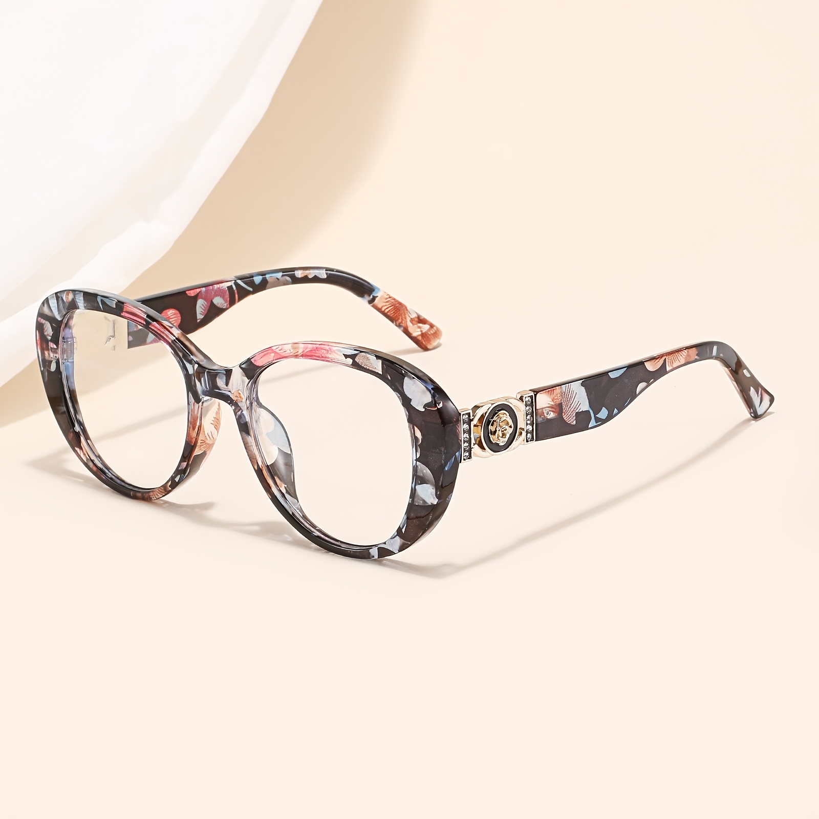 Lynxflare Golden-trimmed Foot Wire Model, Large Frame with Gradient Lenses, Super Stylish for Daily Outings. Even Plain Lenses Can Be Worn as a Light Luxury Accessory!