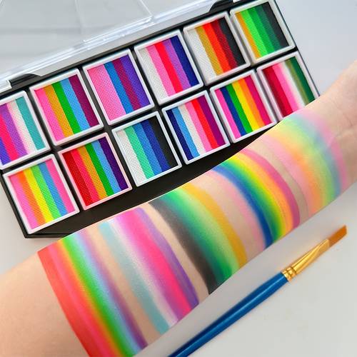 face and body paint palette kit with brush for halloween makeup kit water based body painting ideal for halloween cosplay stage makeup