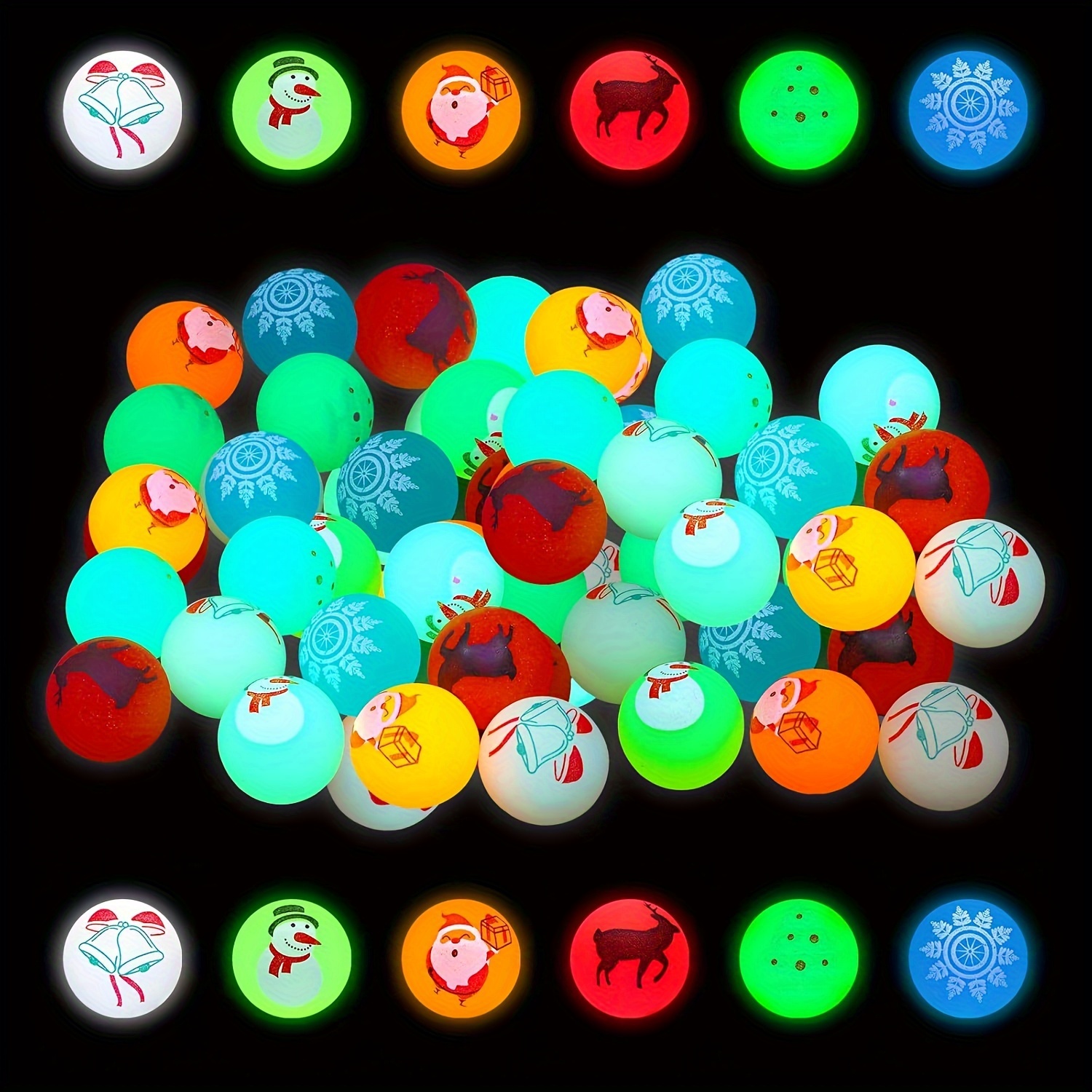 

Christmas Glow Bouncy Balls - Inch Glow In The Dark Bouncing Balls For Kids Birthday Party Games, Bulk Pack For Boys And Girls, Fun Stocking Stuffers And Party Favors (random Colors)