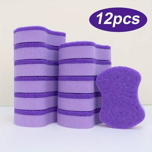 6 12 24pcs kitchen sponges scouring pads dish cloths double layer design for superior absorbency and stain removal ideal for washing dishes cleaning stovetops and bathrooms lint free kitchenware cleaning and daily