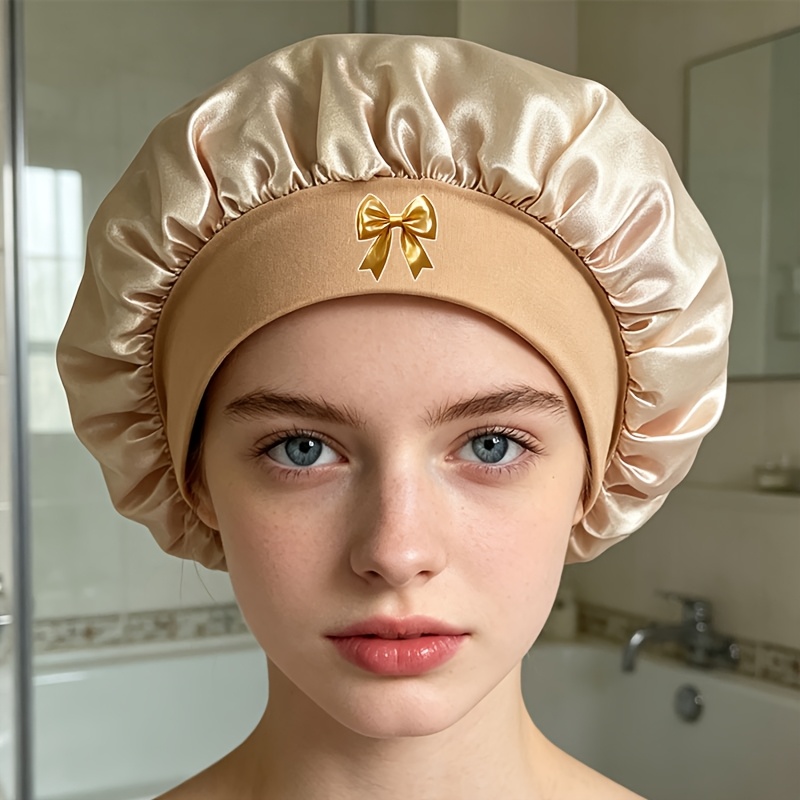 TEMU 1pc Shower Sleeping Lightweight Comfortable All-match Women's Anti-pressure Hair All-match Home Daily Shower Hat