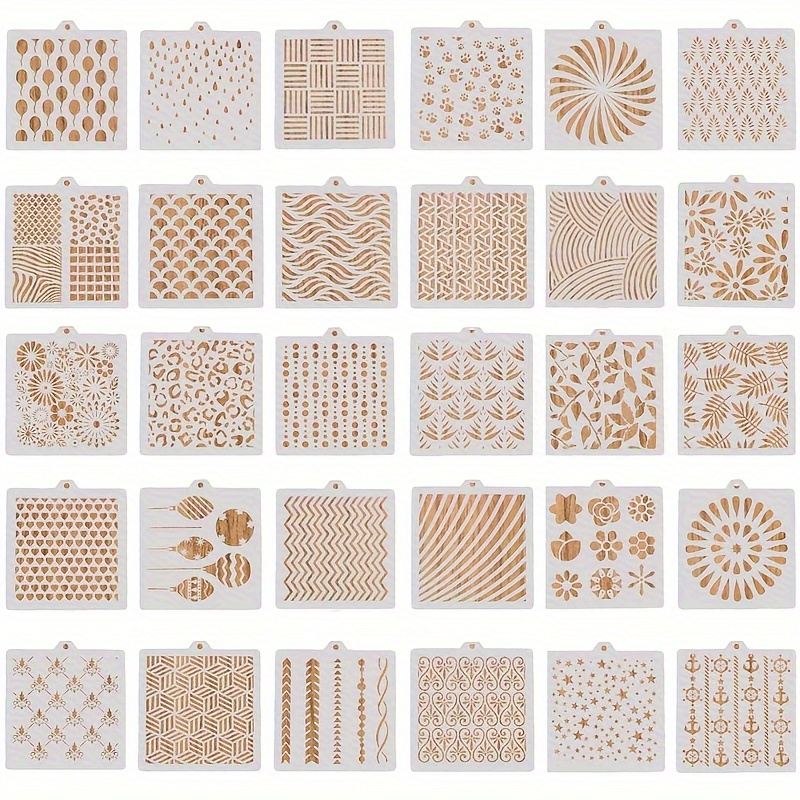 30pcs cookie stencils 5 1 x 5 1 inch cakes baking stencils floral leaf cake stencil airbrushs stencil painting stencil cake decorating stencil for craft birthday wedding party