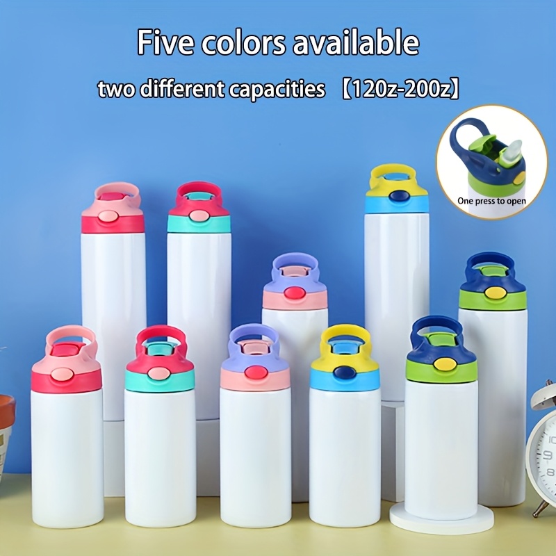 1pc Stainless Steel Vacuum Insulated Water Bottle with Straw - 12oz & 20oz  *, Portable Tumbler for Camping, Travel, Sports & Fitness - * Drinks  Hot/Cold, Colorful Lids, Ideal Gift for Birthdays, ...