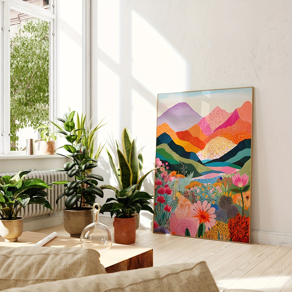 

Room Decor 1pc Abstract Mountain Landscape Canvas Print, Wall Art For Living Room & Bedroom Decor, Canvas Art Wall Decor, 2d, Room Decor