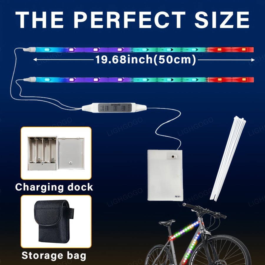 TEMU Usb Powered, Includes A Free Battery Box, Led Bicycle Decorative Lights, 20+19 Lighting , Durable Led Bicycle String Lights - Suitable For And