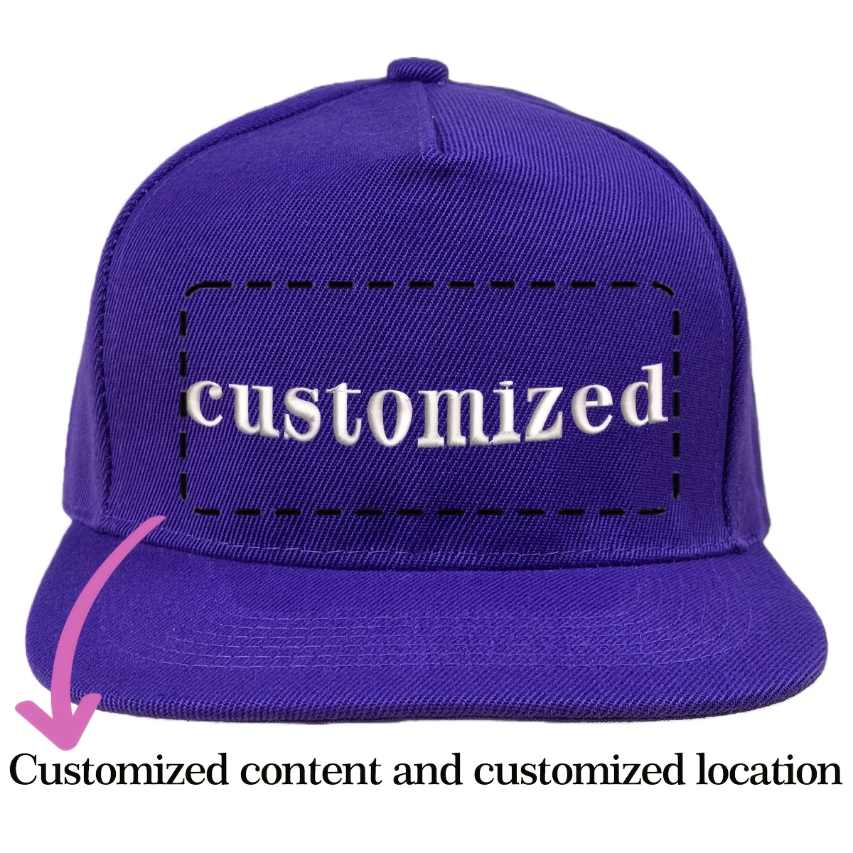 TEMU Women's Custom Embroidered Valentine's Day Name/text//designs - Adjustable Cap With Options, Lightweight Suitable For Casual,, Parties, Casual