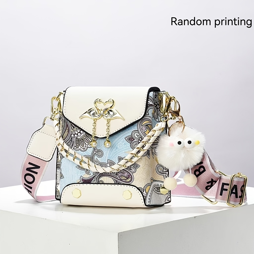 Image of Chic Phone Bag Fashion Practical Lightweight Individual Temperament Elegant Premium Vintage Print All-match Small Body Bag Shoulder Bag