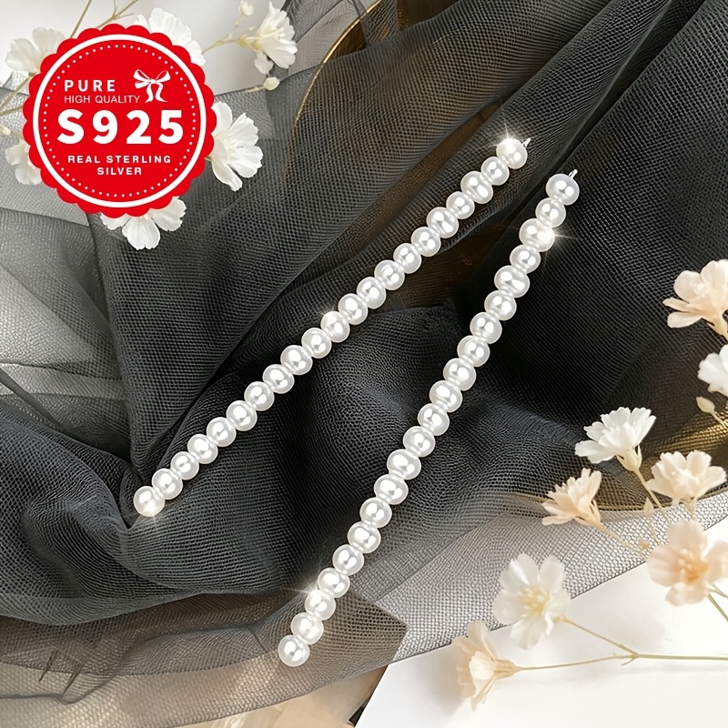 Women's Long Imitation Pearl Tassel Stud Earrings — Exquisite Design