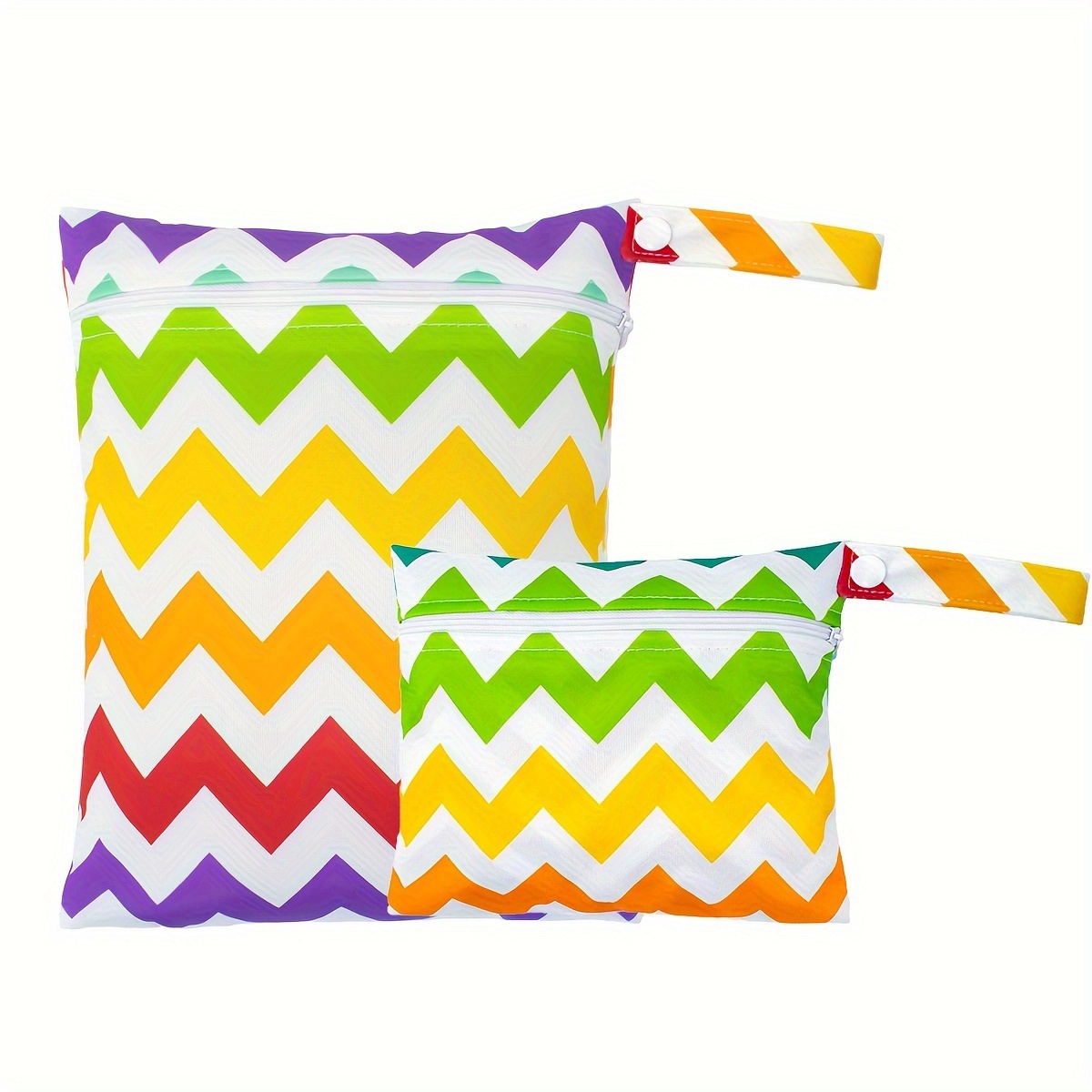 Image of 2pcs, Reusable Wet Bag With Zipper Pockets & Handle, Washable Laundry Bags For Baby Adult Clothes Travel Beach Pool Daycare Exercise Swimsuits