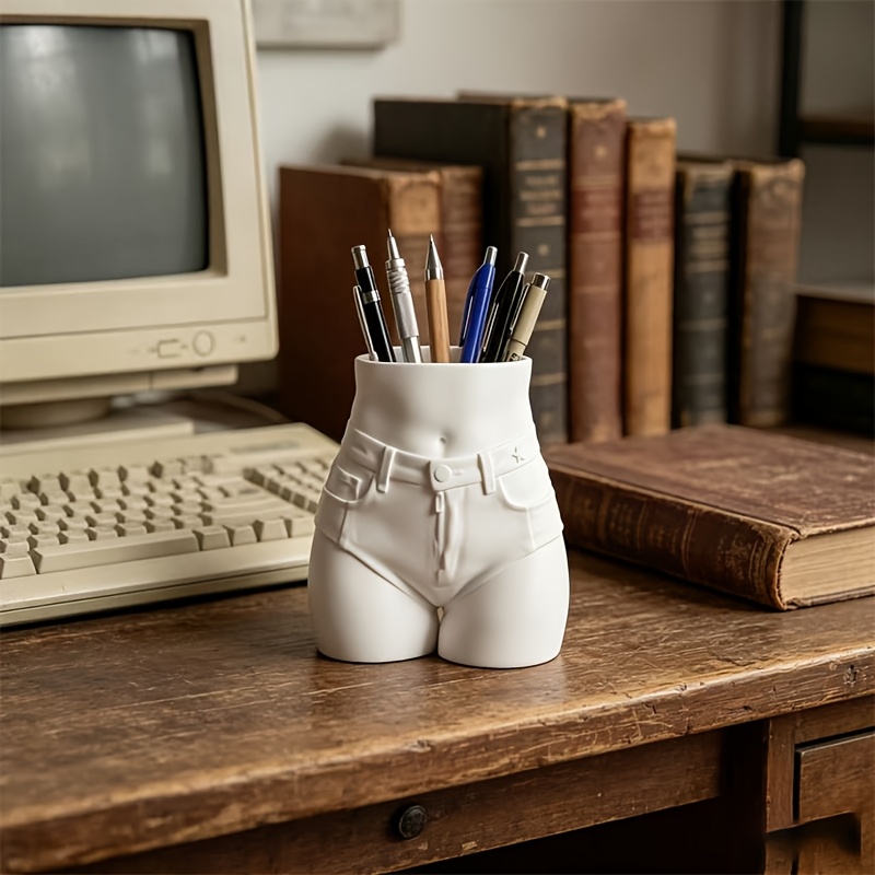 Image of A Fun -style Desktop Ornament, An Exquisite Y2k Pen Holder And Makeup Brush Holder, A 3d Desktop Decorative Piece. Suitable For Office, Bedroom, And Bookshelf Decoration