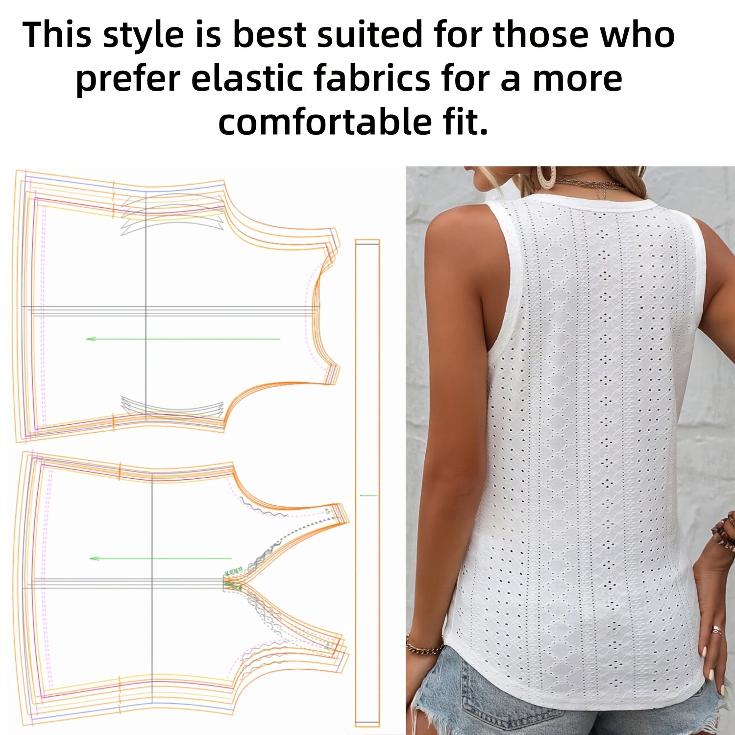 E-shop Damenmode Einfacher Nähanleitung für Anfänger: 1:1 Maßstab DIY Kleidung mit Schritt-für-Schritt Anleitung, 2 Manschettenstile Größen S-XL.