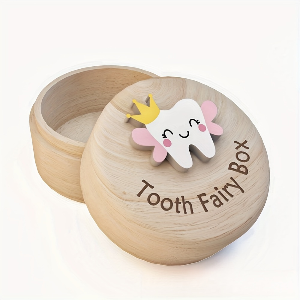 

Wooden Tooth Fairy Box - Keepsake For Teeth & Fetal Hair, Perfect Souvenir & Shower Gift