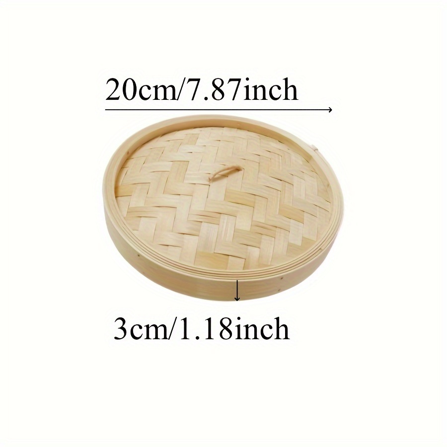 1 set three piece 20cm wide bamboo steamer used for steaming dumplings bread fish meat and a   of foods details 6