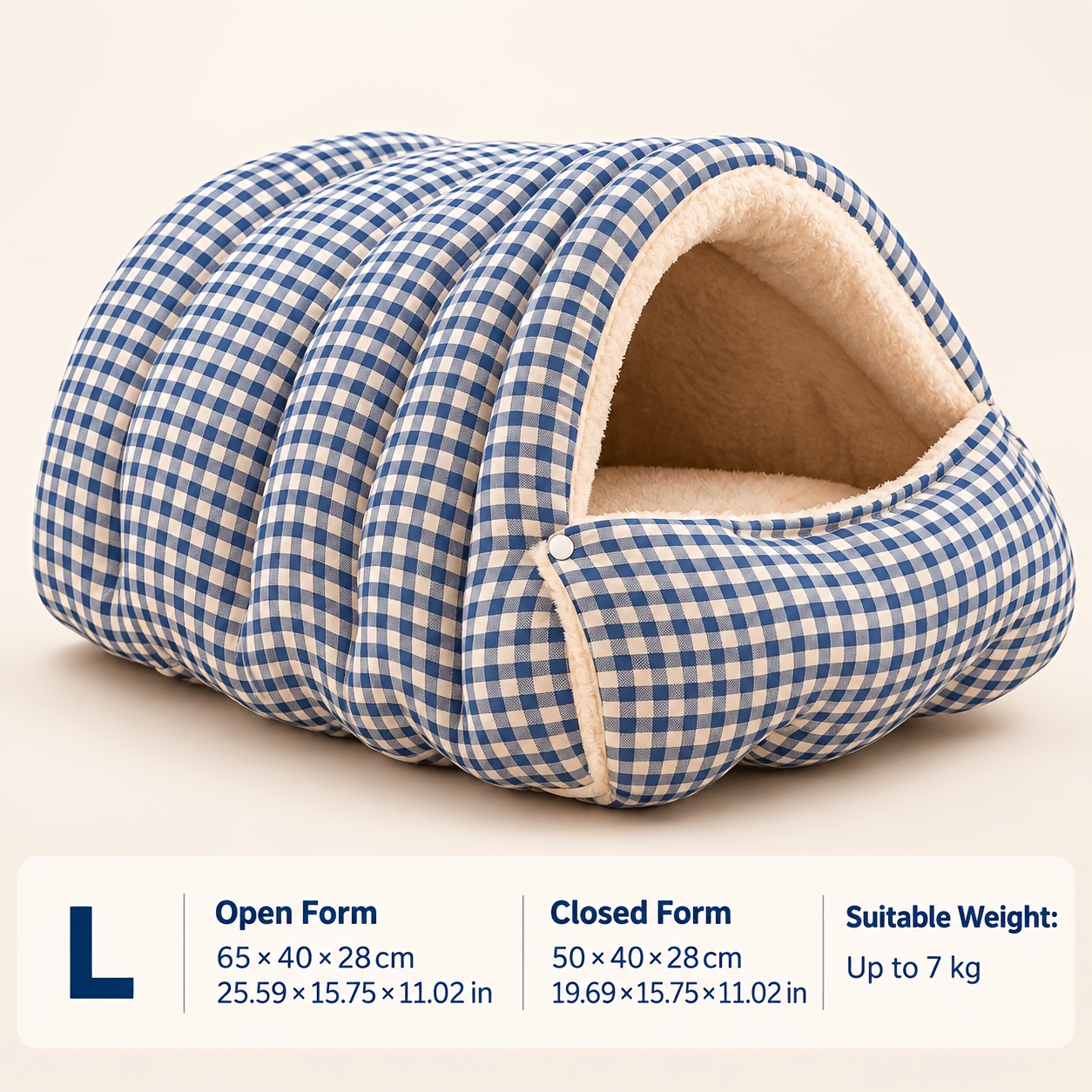 TEMU Cuccia invernale a forma di grotta per - Cuccia semi-chiusa staccabile (Calore invernale). Cuccia isolata oversize e ispessita (). Adatta per 1