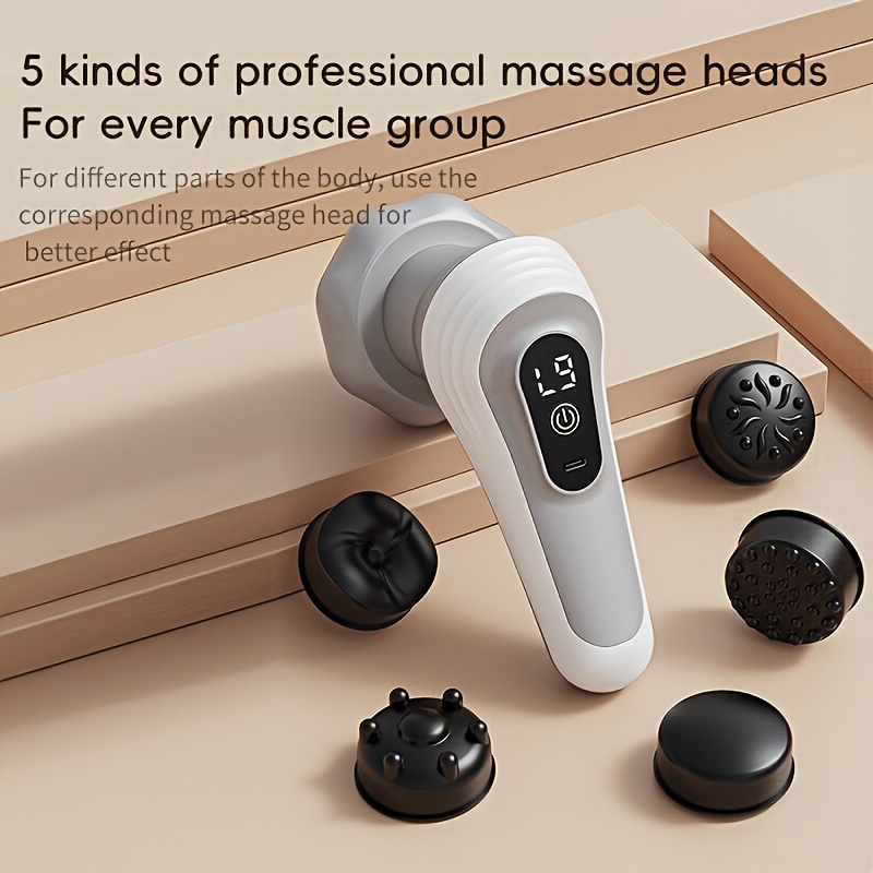 Portable Home Fat Burning Machine, USB Rechargeable, Multifunctional Strong Vibration Body Massager, 3 Colors Available, Unisex, Gift Choice, Includes 5pcs Massage Heads - Image 8
