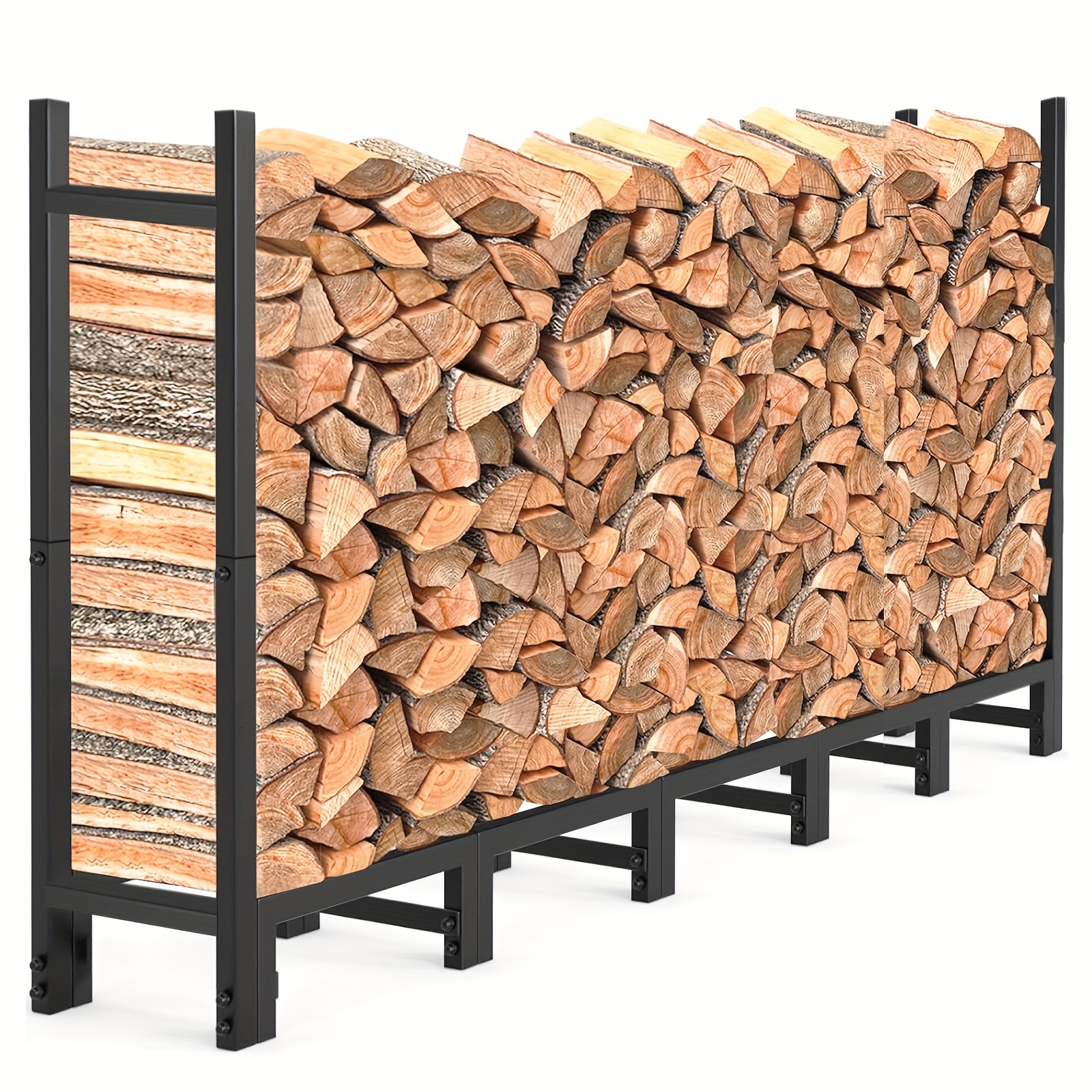 firewood rack stand heavy duty logs holder for outdoor indoor fireplace durable metal wood pile storage stacker organizer for patio fire pit large capacity keep   dry christmas decor
