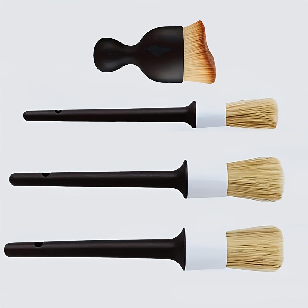 TEMU Car Beauty Special Cleaning Brush Soft Hair Does Not Hurt The Paint Dust Removal Brush Car Washing Tools Three-piece Set, Without Battery