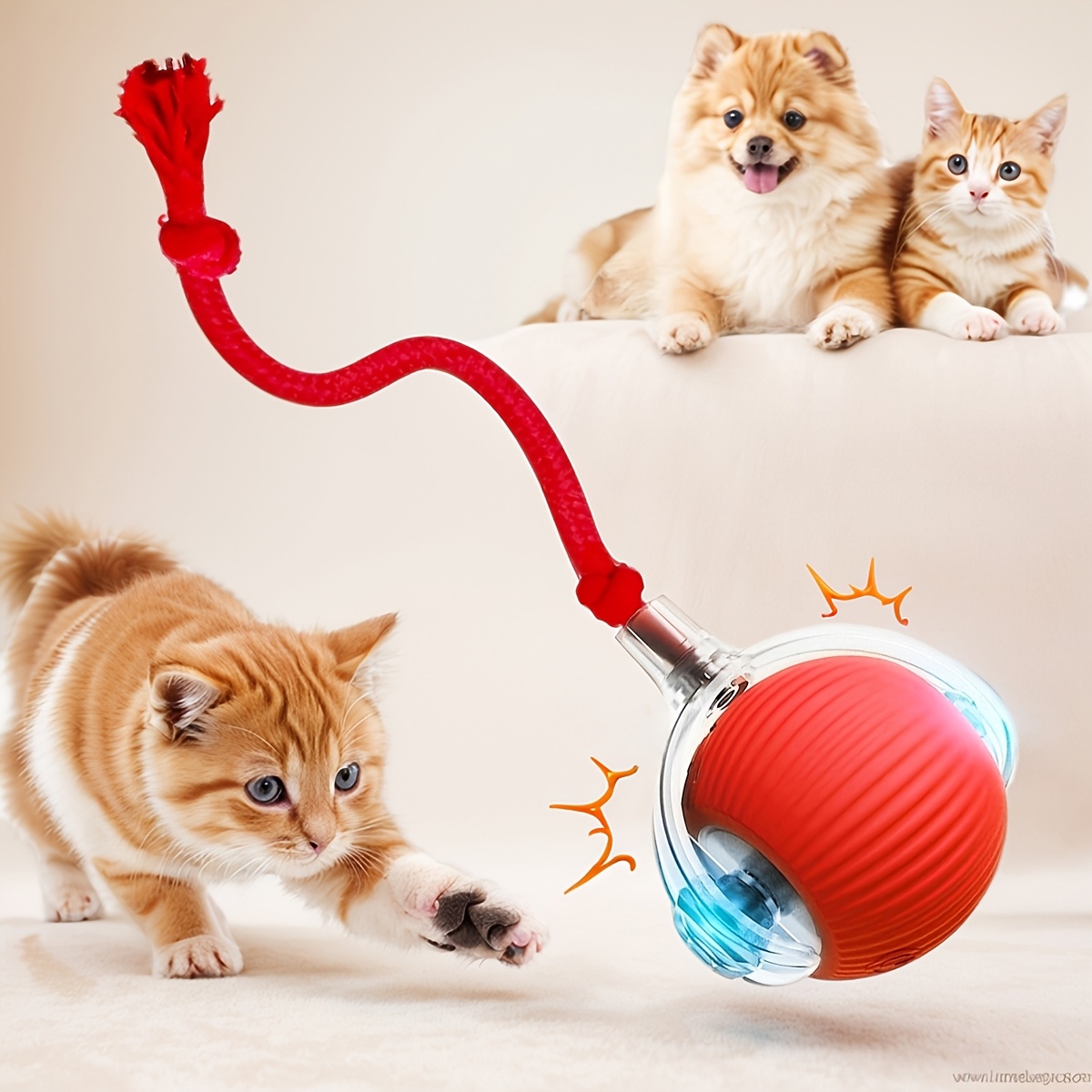 

Smart Electric Cat Ball Toy - Usb Rechargeable Auto Rolling Interactive Pet Ball With Led Light - Indoor Entertainment Cat Toys For