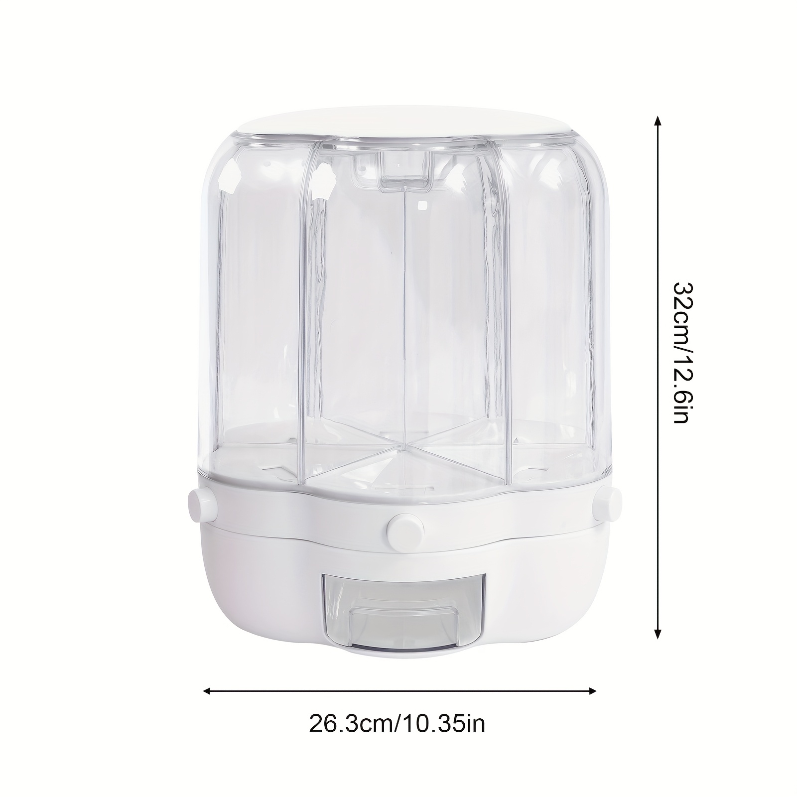 Produktbild von Aramox Getreidespender 360° Drehbar – 6 Fächer, PP, Transparent, Für Reis & Bohnen