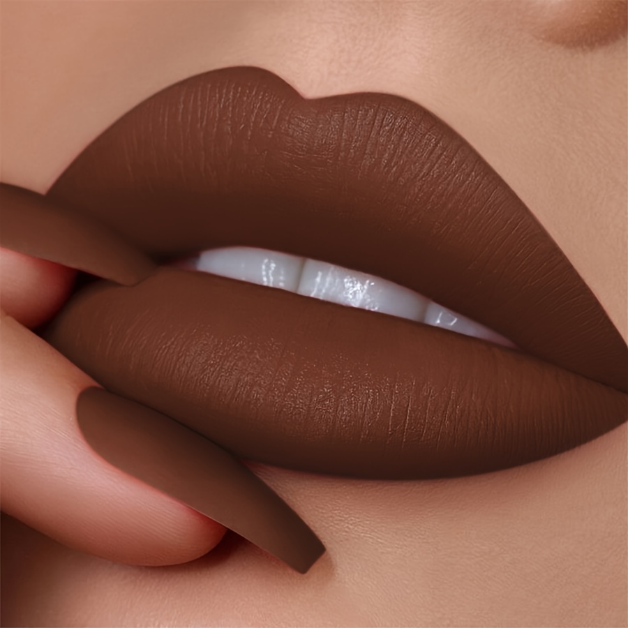 Lip Glaze, Brown Color, Matte, Waterproof, Non Greasy, Long-lasting Makeup, Lip Gloss