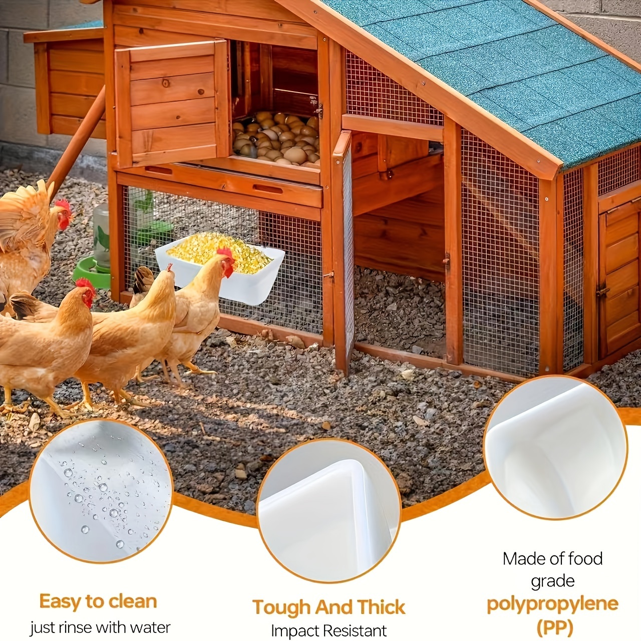 Chicken Goat Hanging Fence Feeder 4 quart Poultry Feed - Temu