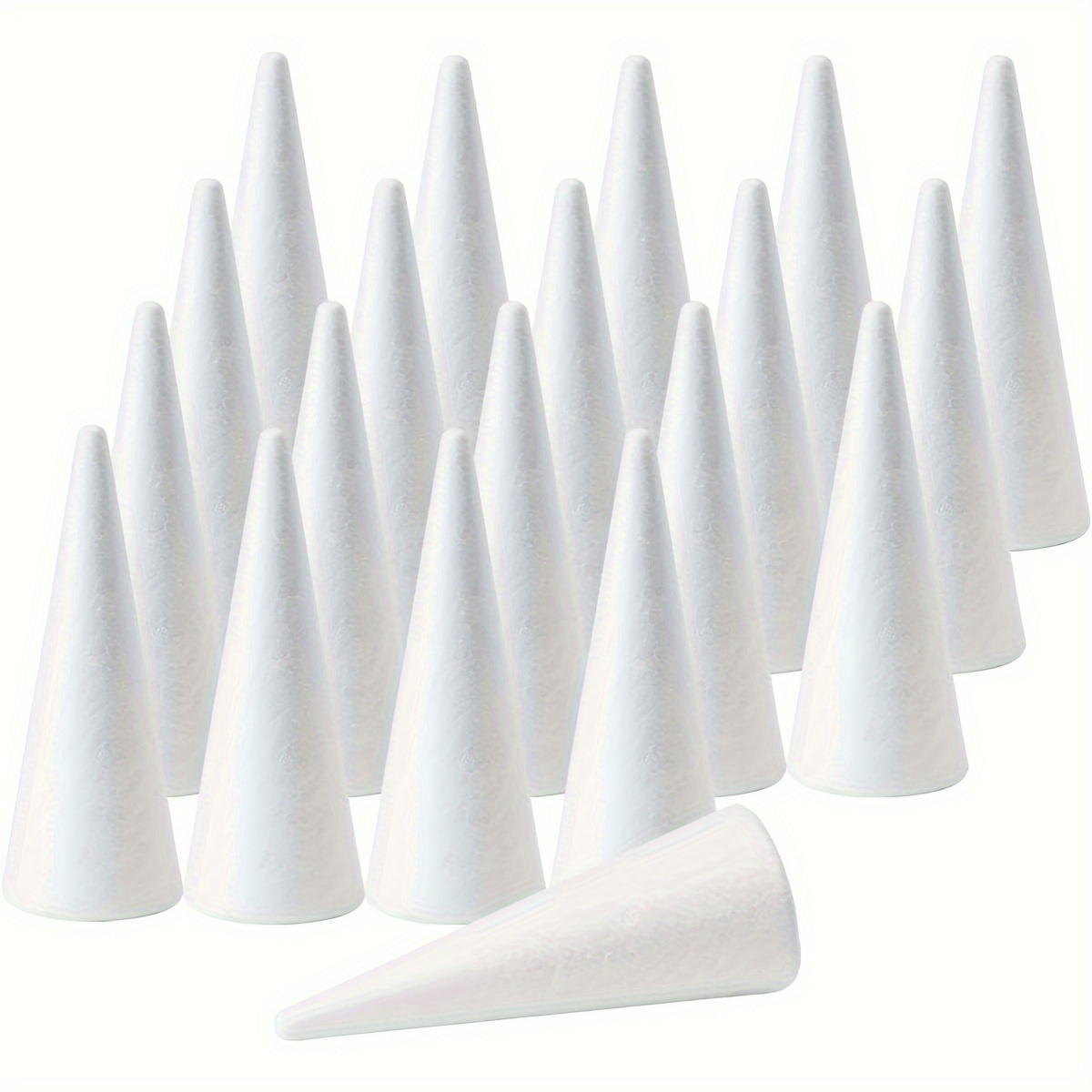 

35-pack Craft Foam Cones - White Polystyrene Foam Cones For Diy Modeling, Crafts, And Christmas Tree Floral Arrangements - 14.5cm Pointed Foam Shapes For Art Projects And Decorations