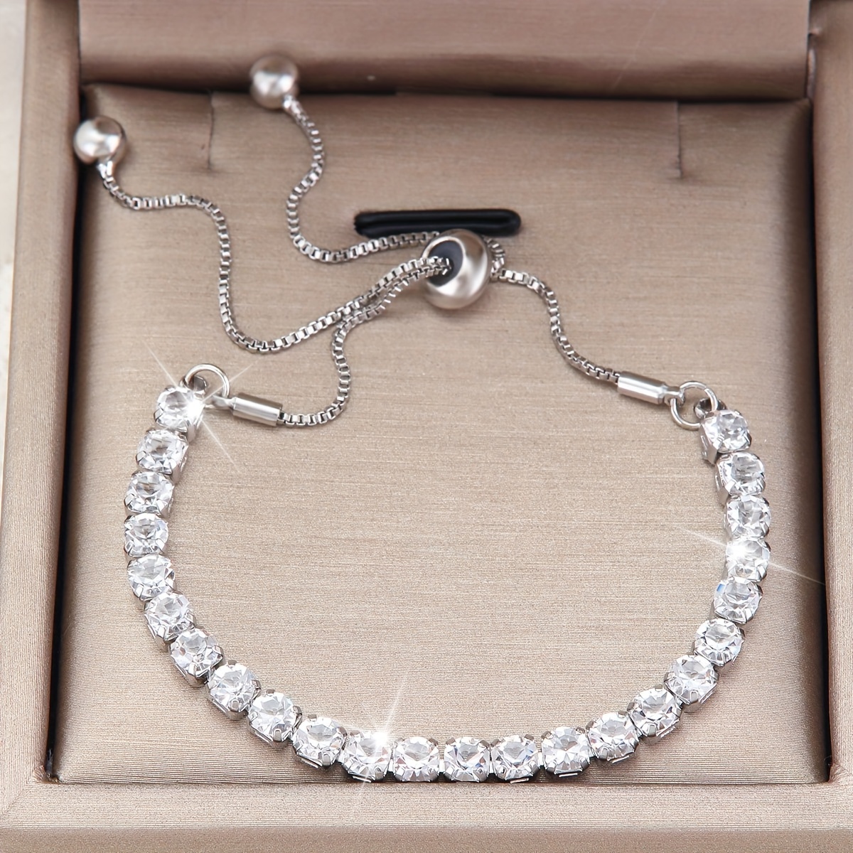 

Luxury Synthetic Zirconia Women's Bracelet, Elegant And Adjustable Chain, Suitable For Wedding Banquet Anniversary Gifts