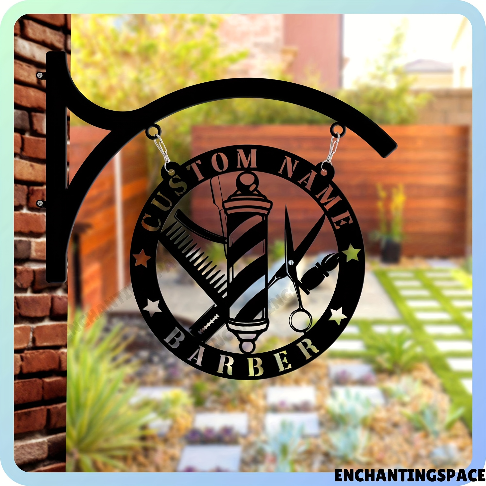 customizable metal barber shop sign personalized name - Temu