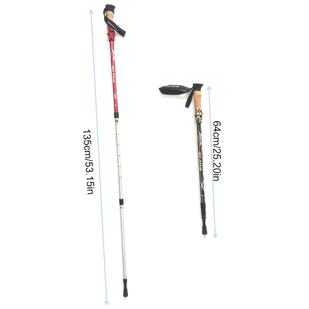 Aluminum Alloy Three-Section Internal Locking Trekking Pole with Cork Grip