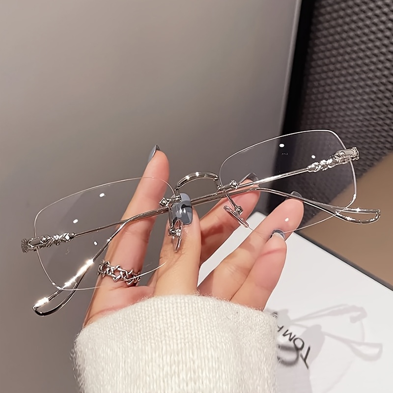 TEMU 1 par de gafas transparentes cuadradas elegantes y modernas para mujer, ideales para uso diario