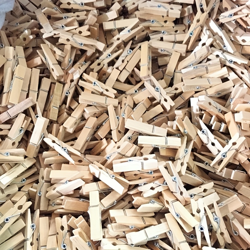 50/100pcs Very Small Mine Size 25mm Mini Natural Wooden Clips For Photo Clips Clothespin Craft Decoration Clips Pegs, Clothes Pins