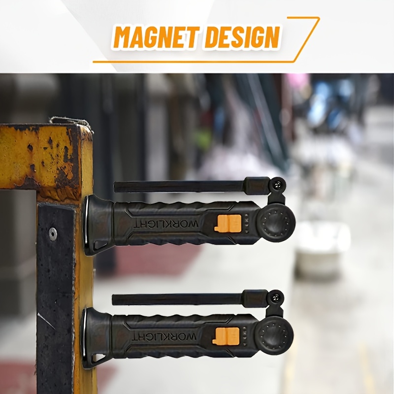 1 or 2pcs   powerful led flashlight usb c rechargeable with magnetic base hook 1 2pcs options portable folding torch for camping home workshop emergencies ideal for professionals everyday use emergency light foldable design textured grip handle workshop lighting handheld flashlight durable construction   light   Product details 3