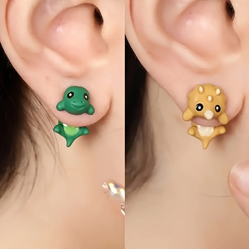 

Dinosaur Stud Earrings For Girls - Cute Alloy Fashion Jewelry, Perfect Gift Idea