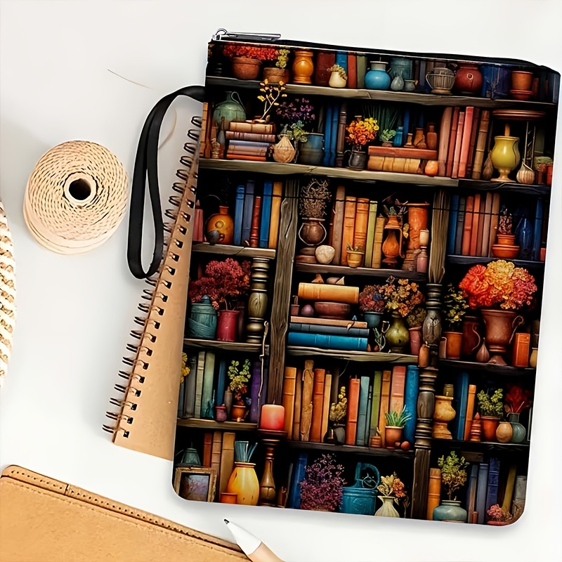 TEMU Housse de livre colorée à fermeture éclair, étui de pour livre de poche, couverture pour livre de poche, manteau de livre, sac de rangement