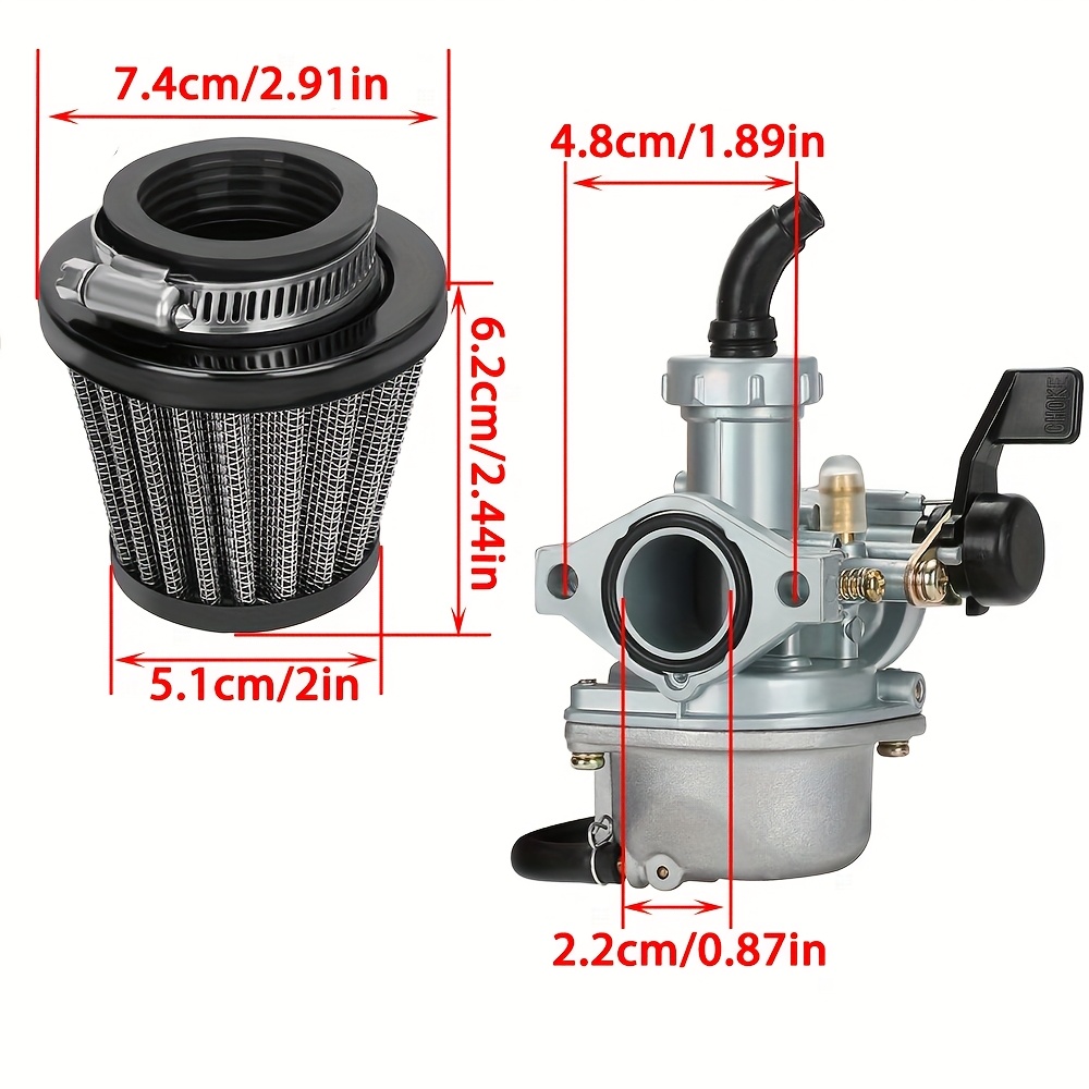 PZ22 Vergaser Set – 22 Mm Vergaser Mit Ansaugrohr & 38 Mm Luftfilter Für 110cc/125cc ATV, Quad, Dirt Bike