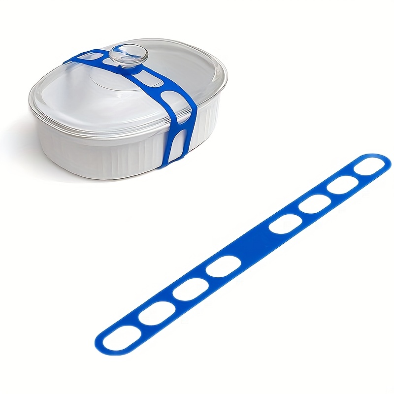 adjustable silicone strap elastic lid holder leakproof for   pots and bowls ideal for office camping catering details 4