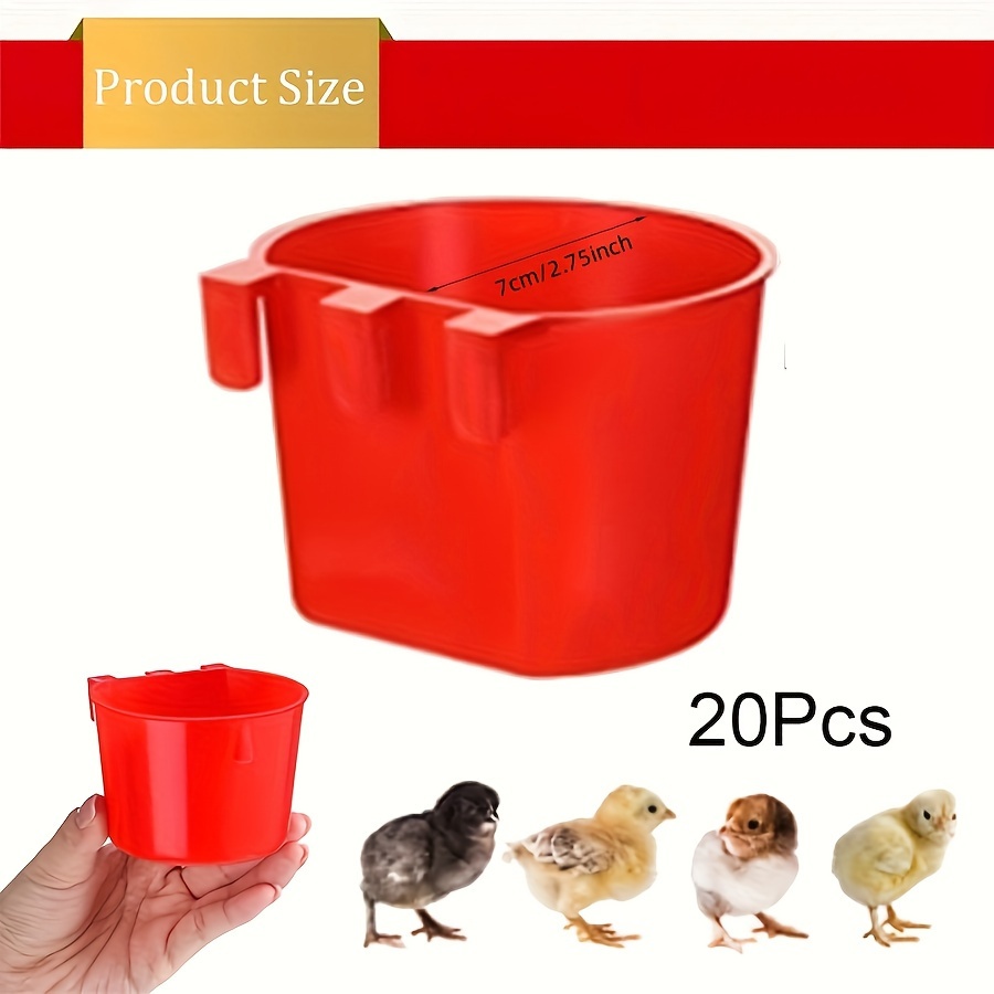 Bird Food Coop Cage Cup Poultry Coop Feeder Water Drinker - Temu