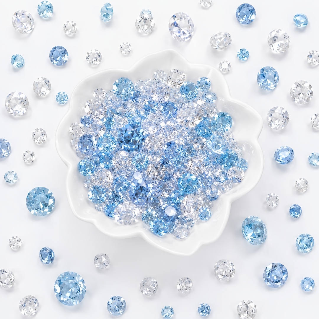 TEMU 6562 pezzi di diamanti finti blu e trasparenti, riempimento vaso, decorazione per la casa, decorazioni natalizie, decorazioni da giardino per