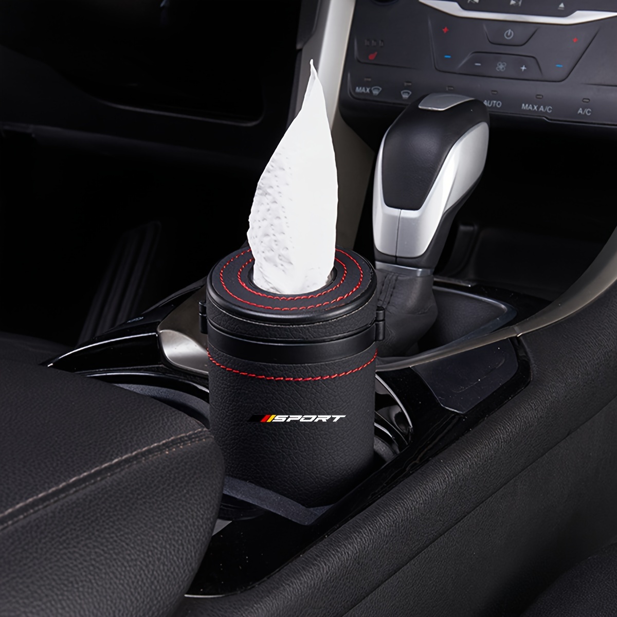 Citroen Pu Leather Car Tissue Tube Car Cup Holder Cylinder - Temu