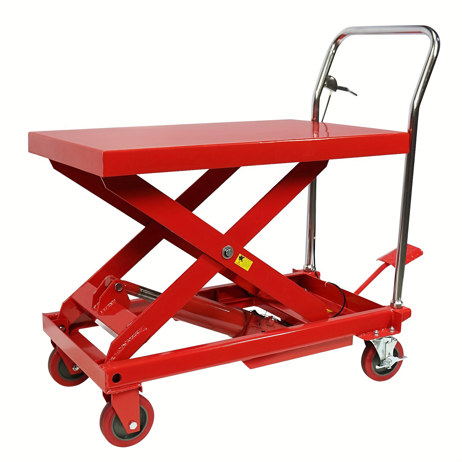 

Hydraulic Lift Table Cart 660lbs Double Scissor Lift Table, Cart Lift Table Cart 30.8" Lifting Height With And Foot Pump, Hydraulic Cart For Material Handling And Freight Lifting