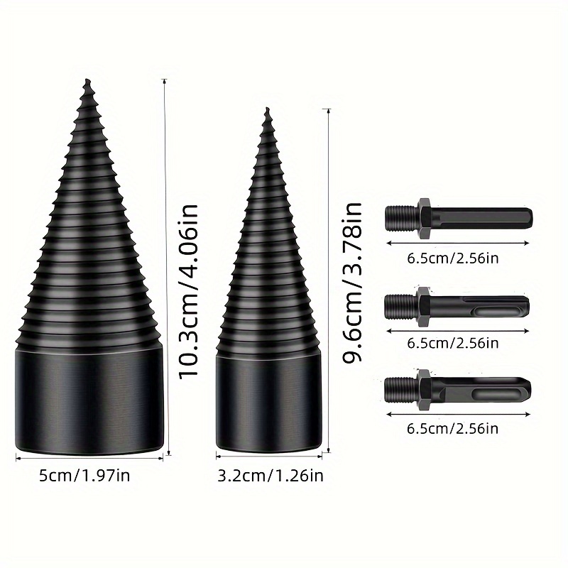 Broca divisora de madeira de 1 conjunto, 32mm/50mm, ponta cônica,  /redonda/hexagonal, ferramenta de perfuração de broca divisora de madeira, broca divisora simples detalhes 0