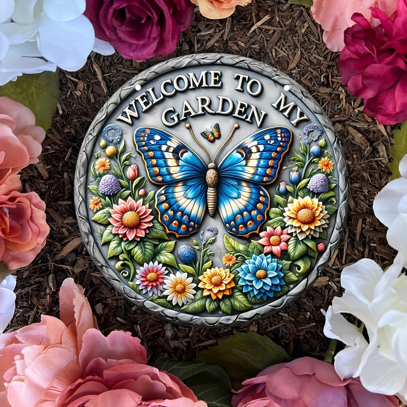 

Welcome To My Garden" Resin Stepping Stone - 6.3"x6.3", Non-slip Outdoor Decor For Lawn, Yard & Patio, Perfect Gift For Friends And Family