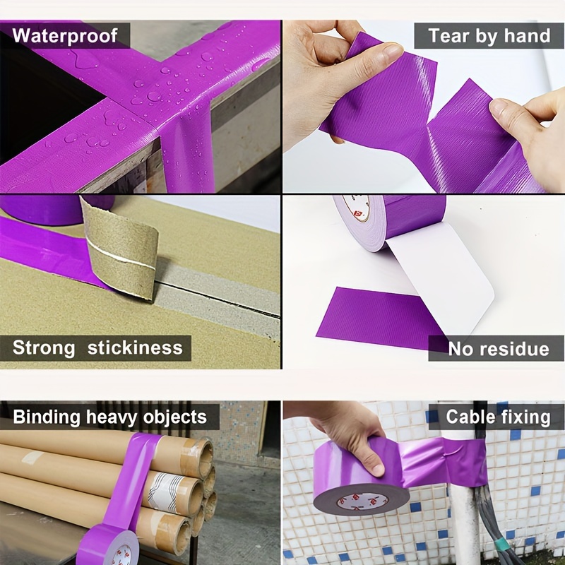 

-duty Duct , 5m Purple Cloth For , Carpet And , Multipurpose Tear For Diy, Binding, And Sealing Tasks - Plastic