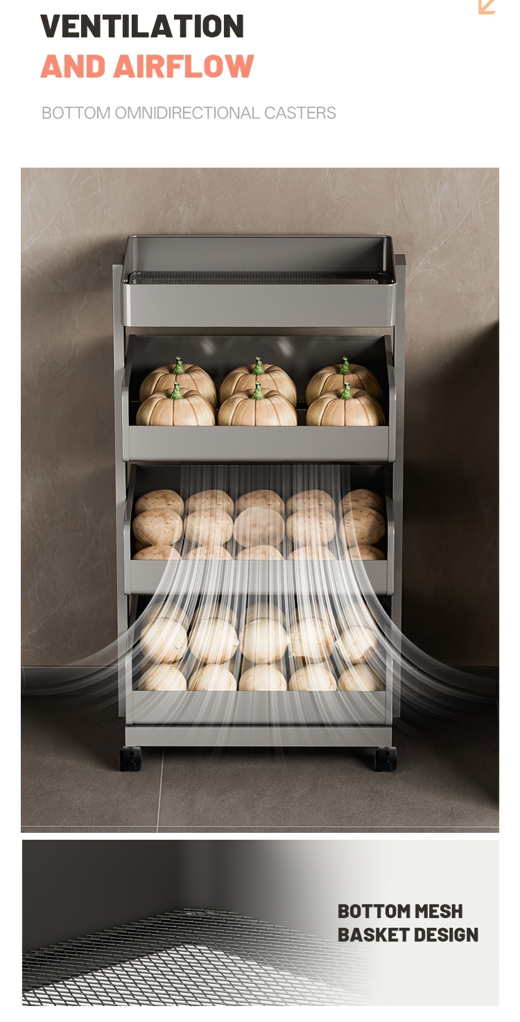 1pc wheeled utility storage cart rolling storage cart heavy duty vertical shelving unit mobile metal storage rack kitchen organizer and storage home and household decor Product details 6