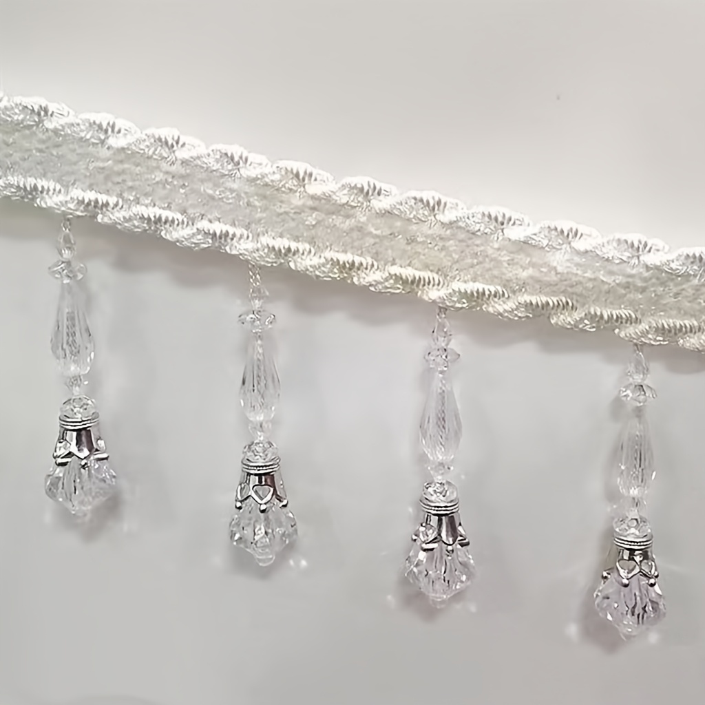TEMU de perles tissé robuste de 160 cm de long et 10 cm de large, avec pendentifs de perles acryliques, de grandes perles à et des perles suspendues.