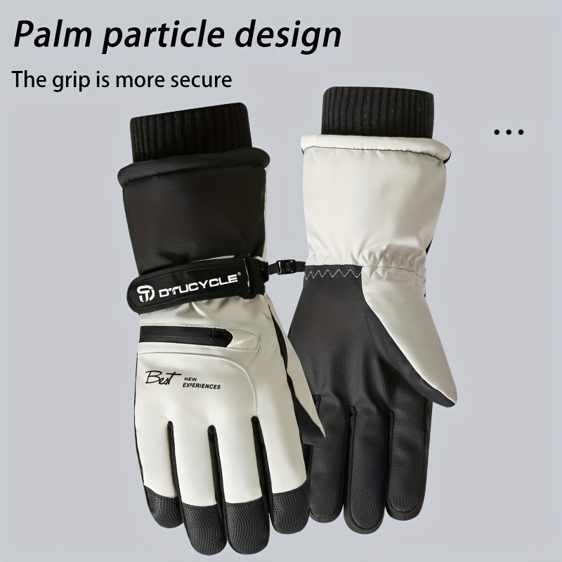 DTUCYCLE Winter Touchscreen Skiing & Cycling Gloves - Thick Thermal Sports Gloves with Magic Tape Closure, Unisex for Men/Women, Compatible for Smartphone for Skiing, Mountain, Outdoor Activities (Cold Weather) - Machine