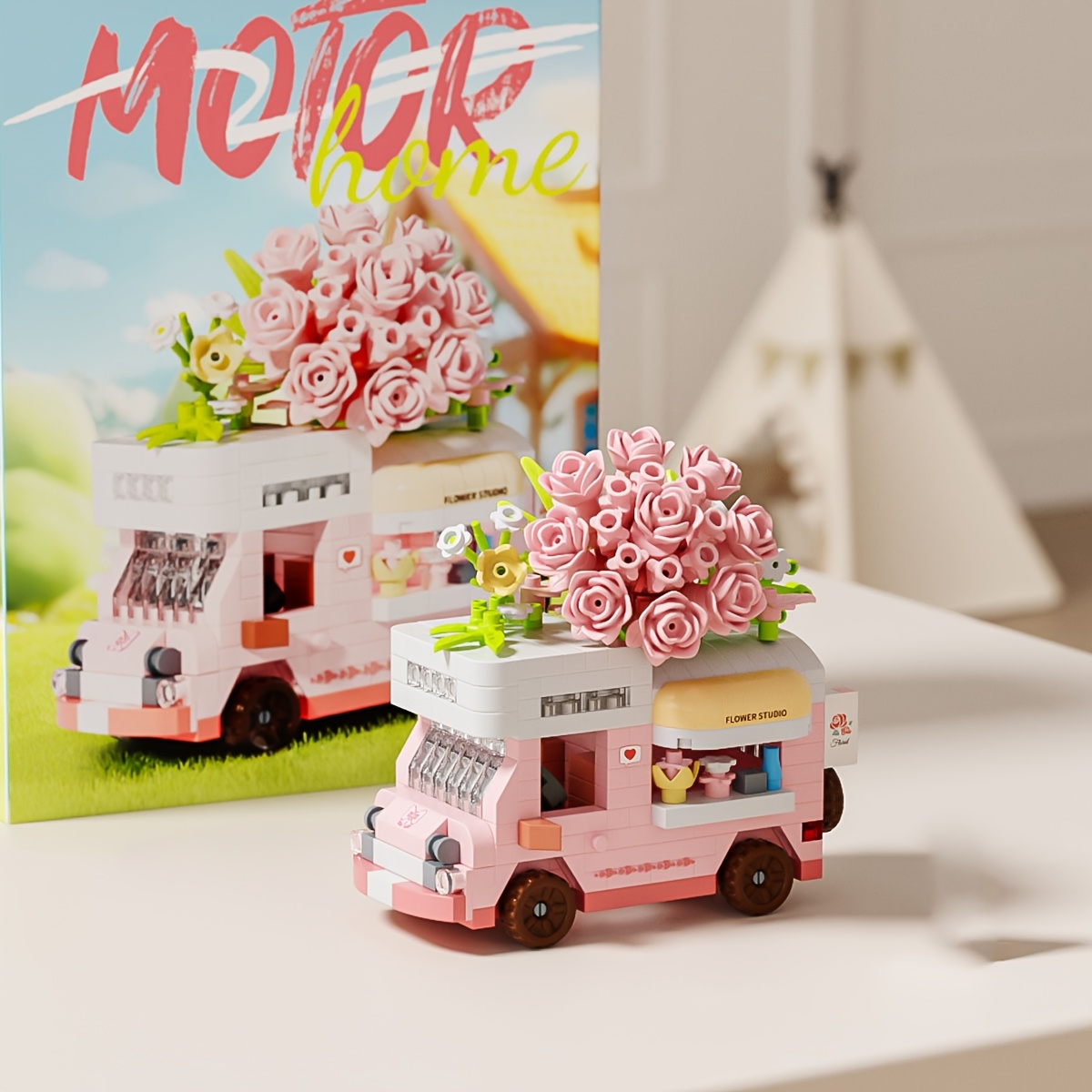 Gourmet Journey Rv Series Micro Assembly Building Block Toy Creative Gift Present Desktop Decoration Home Ornament